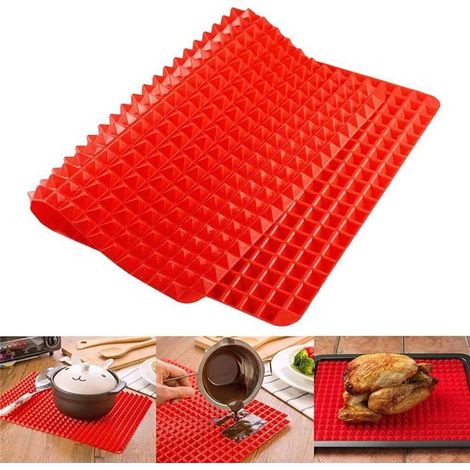 MINKUROW 2 Stück Grillmatte, multifunktionale, hochtemperaturbeständige Silikon-Backmatte, Backofen-Grillunterlage, geeignet für Partys im Freien/Küchenzubehör (1/5)
