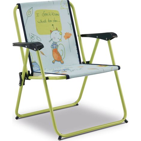 Kinderklappstuhl Solenny für Garten oder Strand Gepolstert 42x40x52 cm Lustiges Kinderdesign