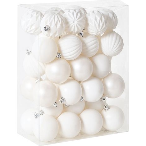 Weihnachtskugel 40er Set SAIMAA Cremeweiß