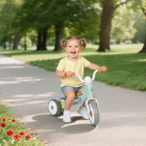 Draisienne bébé 1-3 ans jusqu'à 20 kilogrammes, vélo enfants sans pédale, 3 roues silencieuses, vert, 69 x 40 x 49 centimètres