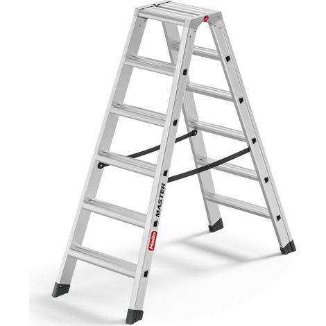 Hailo Aluminium-Doppelstufenleiter Master D100 2 x 6 Stufen