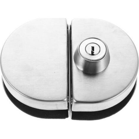 Serrure pour Porte Vitrée Double Face en Acier Inoxydable 201 sans Perçage avec Clés Verrouillage Robuste pour Portes Coulissantes en Verre Sécurité pour Vitrines et Bureaux (1/5)