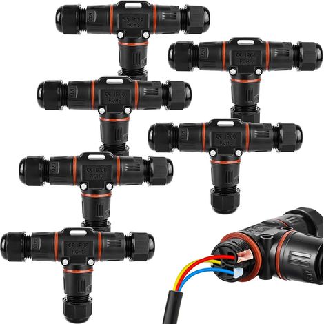 IP68 wasserdichtes T-Verbinderkabel – 3er-Pack – für 3–12 mm Kabel – 450 V – für den Außenbereich (1/5)