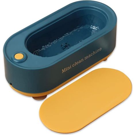 Limpiador ultrasónico Limpiador de anteojos de 350 ml Baño ultrasónico para anteojos Joyas Relojes Anillos Collares Afeitadoras Prótesis (Color : Blue) (1/4)