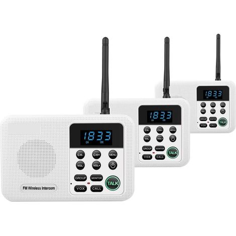 Système d'interphone Domestique sans Fil Monobloc for Les Bureaux d'affaires de la Maison Communication d'interphone FM de pièce à pièce Portée de 1 Mile 22 canaux (1/5)