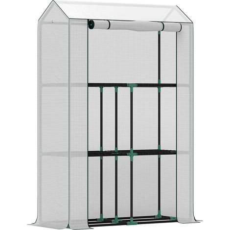 AMXCNOY Serre avec étagères, porte enroulable, serre d'hiver en acier avec film protecteur, serre pour balcon, jardin, serre à tomates avec protection UV 100x40x150cm, serre pour tomates, légumes, fle (1/5)