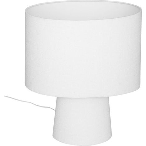 Lampe à Poser en Tissu "Eira" 45cm Blanc (1/4)
