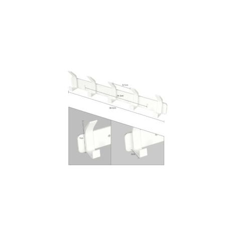 Wandgarderobe, Badezimmergarderobe mit 5 Haken zum Aufhängen von Rucksäcken, Jacken und Hüten, Türgarderobe – weiß – Crezuo (1/4)