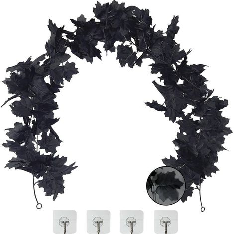 Set mit 2 Halloween-Girlanden, je 174 cm lang, künstliche Herbstlaub-Dekoration für drinnen und draußen, mit 4 Haken zur Befestigung an Kaminen, Türen und Fenstern (1/4)