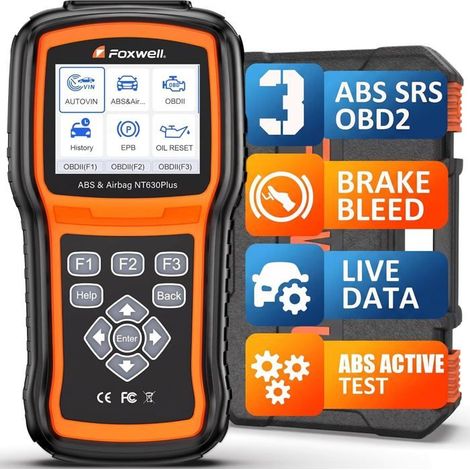 FOXWELL NT630 Plus Valise Diagnostic Auto OBD2 – ABS SRS Airbag – Purge Freins ABS – Tests Bidirectionnels – SAS EPB