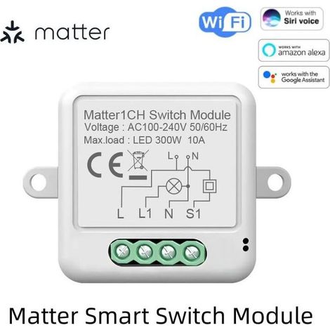 Houhence – Interrupteur intelligent ZigBee à distance – Contrôle sans fil – Compatible Apple HomeKit, Amazon Alexa, Google Home – Technologie Matter
