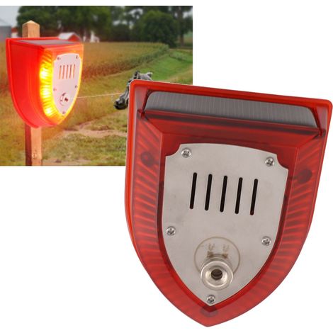 Animal Repeller Solaire avec Détection et Alarm Sonore/Lumineuse pour Répulsion Animaux (Chiens, Chats, Rabbits) - Repulsif Solaire USB et Alarme 129dB, ABS, 9.5x8cm, 100m de Fil, 125° de Détection (1/5)