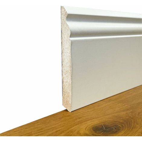 BATTISCOPA ZOCCOLINO DUCALE in FIBRA DI LEGNO COMPATTA 120X15 BIANCO ral 9010 (prezzo al metro)