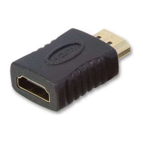 Adaptador hdmi hembra a hdmi macho  Negro (1/2)
