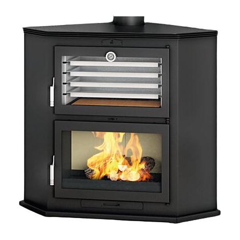 Poêle à bois d'angle avec four - FIREMATIC Texas 10.9 kW (1/4)