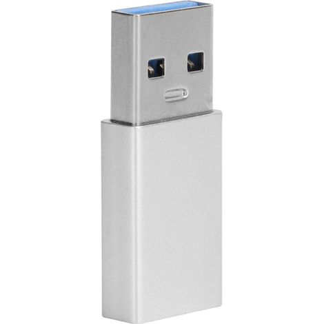 USB-C-Buchse auf USB 3.0-Stecker-Adapter, 3A Schnellladung, Laptop-kompatibel (Weiß/Grau) (1/5)