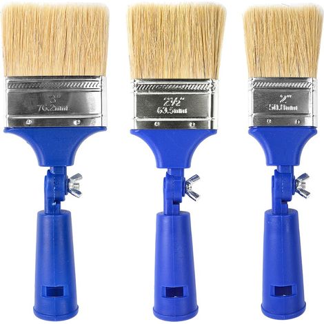 Ensemble de pinceaux à Peinture, pinceaux rétractables pour Murs et plafonds, Pinceau réglable à 270° pour teintures de clôture, Vernis à Bois et Objets d'art - Taille 2", 2,5", 3" (1/5)