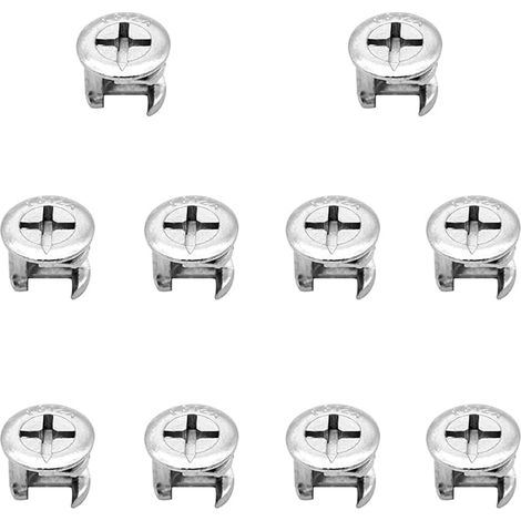 10 pièces ton argent de diamètre tête en métal connecter came armoire meubles connecteur raccords à came connecteur commun écrou came serrure connecteurs électriques
