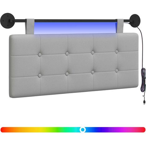 Maison Exclusive - Hängendes Kopfteil Mit LED Licht Wolkengrau St