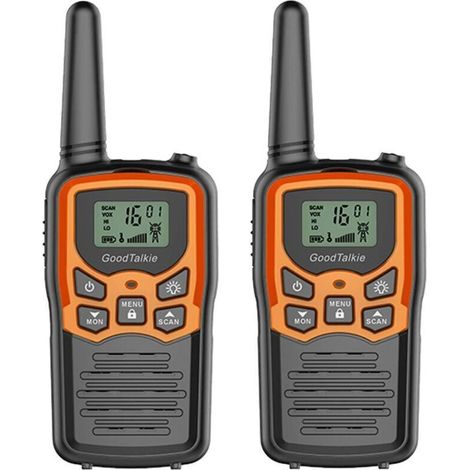 Talkie-walkie longue portée - Randonnée. camping. usage domestique - Pack de 2 (orange) - Communication fiable et portable pour toutes activités