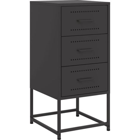 Maison Exclusive - Nachttisch Schwarz 36x39x78 cm Stahl