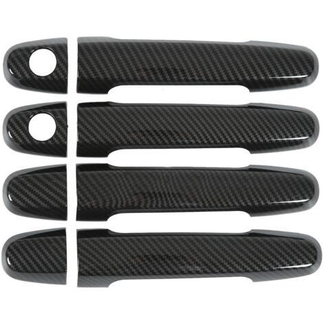 Cubierta para manija de puerta lateral de automóvil, embellecedor estilo fibra de carbono, cubierta protectora para manija de puerta exterior, marco decorativo de repuesto (1/4)