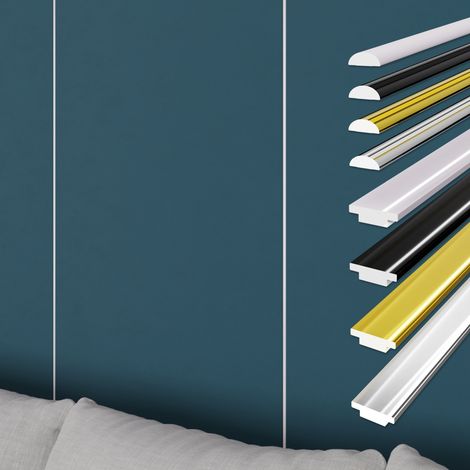 HEXIM selbstklebende Isoliertapete 1,82 m² Wandisolierung 280x65cm schalldämmend 4mm dekorativ 2in1 Tapete: 3M Randleiste - Modell D1, Weiß