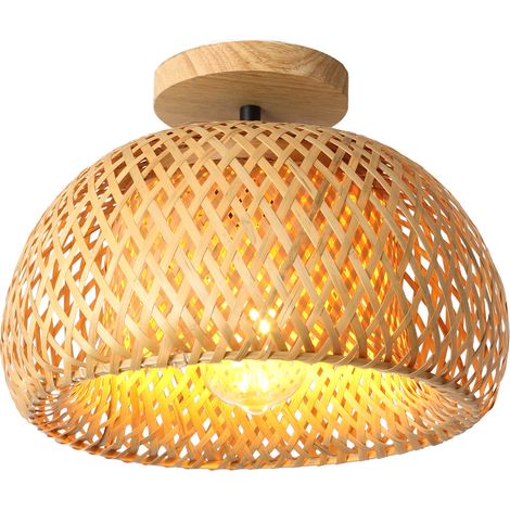 Plafond De Bambou Luminaire De Plafond En Osier Semi-flushmount 30cm ampoule non incluse (1/5)