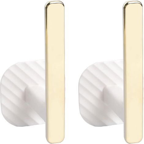 Ganci per tende, fermatende decorativi da parete, ganci per tende autoadesivi a forma di L, fibbie decorative per tende in stile nordico, oro, confezione da 2 (1/5)