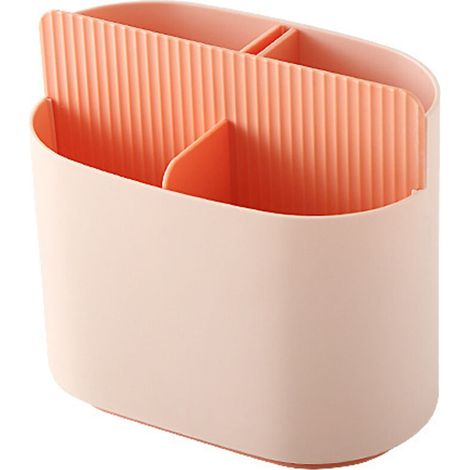 Porte-ustensiles de cuisine rose, repose-couteaux, rangement multifonctionnel pour cuillères et fourchettes, cage à baguettes de cuisine, égouttoir (1/3)