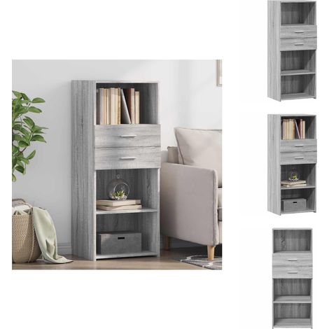 Highboard Grau Sonoma 50x42,5x124 cm Holzwerkstoff - Sideboard - Hochboard - Wohnzimmermöbel - Holz Sideboard - Grau (1/5)