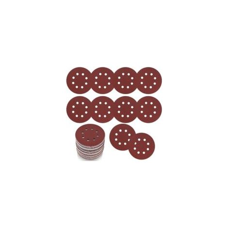 30 discos abrasivos de 125 mm/5 pulgadas, disco de lijado de grano 80, papel de lija de 8 agujeros, hojas de lijado para lijadoras orbitales aleatorias de pared - Crezuo