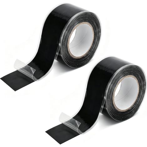 rolls of self-adhesive silicone tape, 2.5 cm x 3 m, self-adhesive tape, waterproof insulating tape, waterproof repair tape for pipe and cable repair (1/5)
