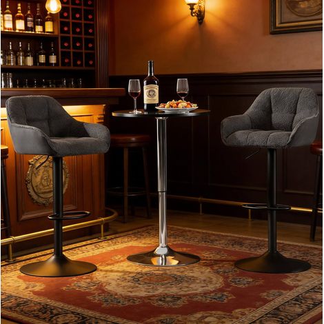 Barhocker 2er Set höhenverstellbar drehbar 63-84 cm OKMYHOME (1/5)