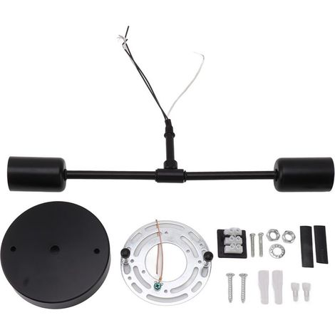 Applique murale Double E27 E26, Base en fer 85-265V, support moderne noir pour salon, salle de bain, Dressing (1/5)