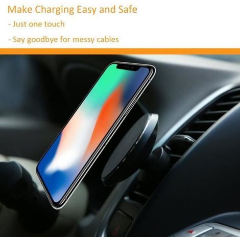 Chargeur Sans Fil Voiture,Support Téléphone Voiture Chargeur à Induction Air Vent pour Samsung Note 9/S9/S8, iPhone XS/XS Max/XR (1/4)