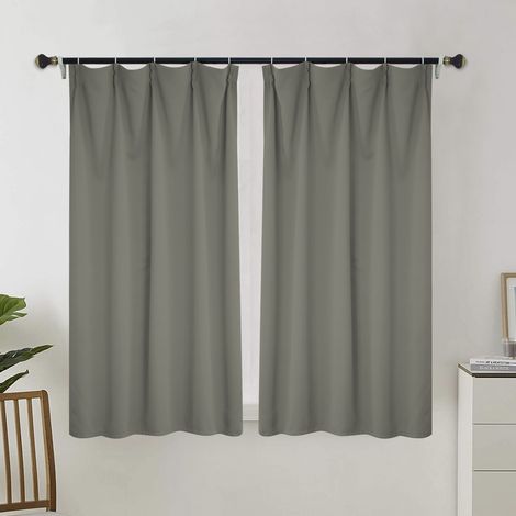 Rideau occultant pour salon, rideau isolant thermique, rideau à œillets, adapté aux portes-fenêtres (2 pièces, 100 x 110 cm).