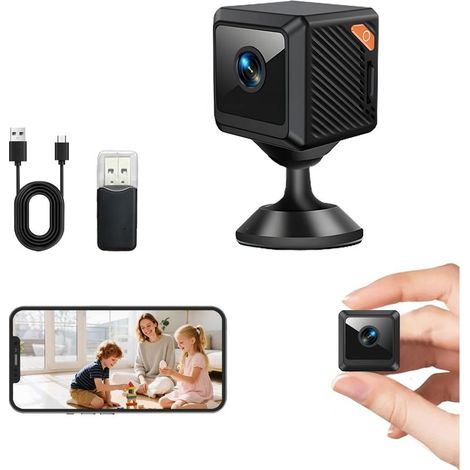 Mini-Kamera, WLAN-Überwachungskamera mit Nachtsicht, Bewegungserkennung und dualem Speicher, fernsteuerbar per App, X6-32G (1/5)