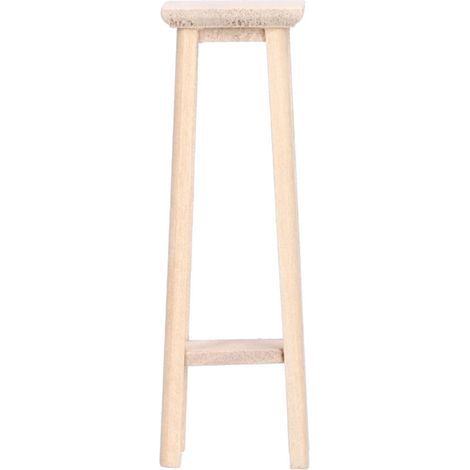 Tabouret de Bar en Bois Miniature 1:12 pour Maison de Poupée - Accessoire Décoratif Modèle Réduit (1/5)