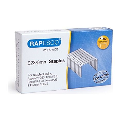 RAPESCO 1236 BOÎTE DE 1000 AGRAFES EN ACIER GALVANISÉ ARGENT
