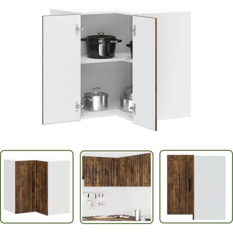 vidaXL Küchen-Eckhängeschrank Lucca Räuchereiche Holzwerkstoff (1/5)