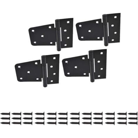 Lot de 4 charnières de portail de jardin pliables robustes pour abri de jardin en bois (1/5)