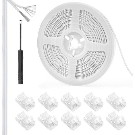 2 Pin 10mm Câble de Rallonge LED 10m avec 10 Connecteur LED 22AWG (1/5)