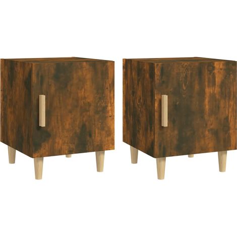 Maison Exclusive - Nachttische 2 Stk. Räuchereiche Holzwerkstoff