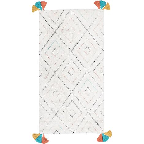Tappeto bianco 80 x 150 cm Shaggy Kartal