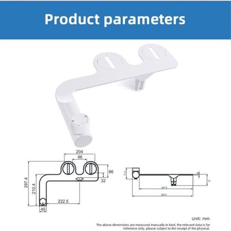 Kit abattant WC bidet - - Ultra-mince - Double buse - Auto-nettoyant - épaisseur 6 mm (1/4)
