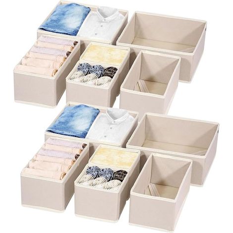 Faltbares Schubladen-Organizer-Set für den Kleiderschrank – 12-teilig – Socken, Unterwäsche, Accessoires (1/5)