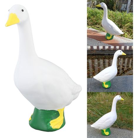 [Gänsefigur] Lebensechte, detailgetreue Harzskulptur als Dekoration für Garten und Zuhause