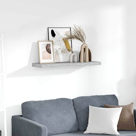 vidaXL Estante flotante de pared MDF gris hormigón 80x23,5x3,8 cm (1/5)