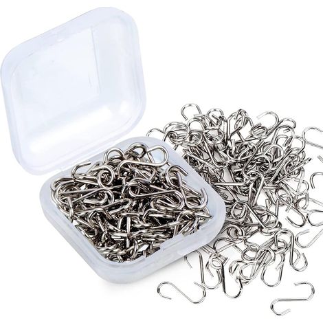 Mini Crochets S - Acier Inoxydable - 14 mm - Pour Bijoux Artisanat Décoration Intérieure Extérieure - 100 Pièces (1/5)